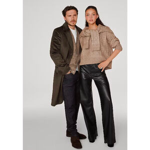 Reg $100 NWOT Express Modern straight Faux Leather Wide Leg Pant size 16L